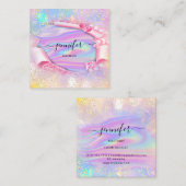 プロフェッショナルブティックショップネームグリッター自筆証書 スクエア名刺 (正面/裏面)