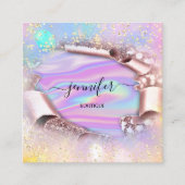 プロフェッショナルブティックショップネームホログラフバラスクー スクエア名刺 (正面)