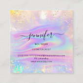 プロフェッショナルブティックショップネームホログラフバラスクー スクエア名刺 (裏面)