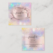 プロフェッショナルブティックショップバラグリッターホログラフ スクエア名刺 (正面/裏面)