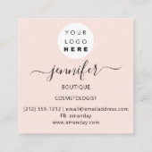 プロフェッショナルブティックショップバラグリッターロゴ スクエア名刺 (裏面)