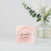 プロフェッショナルブティックショップバラグリッターロゴ スクエア名刺 (スタンド正面)