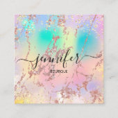 プロフェッショナルブティックショップバラホログラフ赤面 スクエア名刺 (正面)