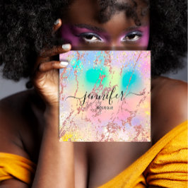 プロフェッショナルブティックショップバラホログラフ赤面 スクエア名刺