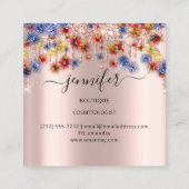 プロフェッショナルブティックショップバラ紙吹雪グリッター スクエア名刺 (裏面)