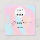 プロフェッショナルブティックショップパウダーロゴ スクエア名刺 (正面)