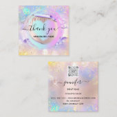 プロフェッショナルブティックショップピンクハートホログラフ スクエア名刺 (正面/裏面)