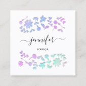 プロフェッショナルブティックショップフローラホワイトピンク スクエア名刺 (正面)