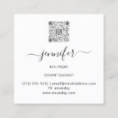 プロフェッショナルブティックショップフローラホワイトピンク スクエア名刺 (裏面)