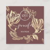 プロフェッショナルブティックショップフローラQRロゴバラ スクエア名刺 (正面)