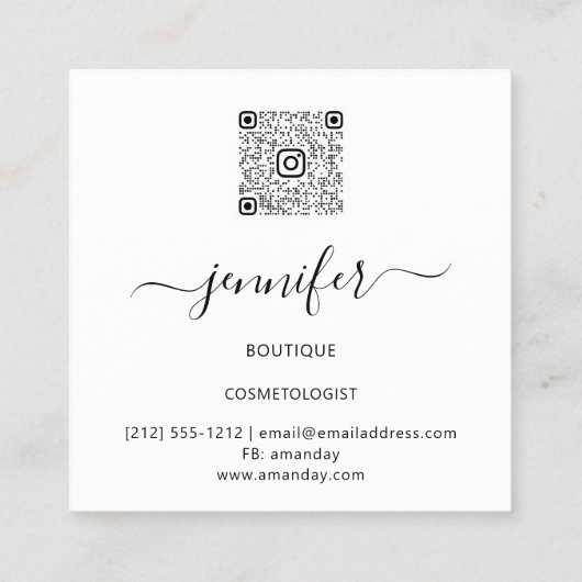 プロフェッショナルブティックショップフローラQRロゴバラ スクエア名刺 (裏面)