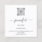 プロフェッショナルブティックショップフローラQRロゴレッド金ゴールド スクエア名刺 (裏面)