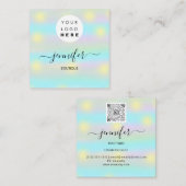 プロフェッショナルブティックショップブルーイエローQRロゴ スクエア名刺 (正面/裏面)