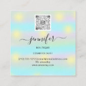 プロフェッショナルブティックショップブルーイエローQRロゴ スクエア名刺 (裏面)