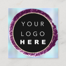 プロフェッショナルブティックショップブルーバラシルバーロゴ スクエア名刺