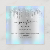 プロフェッショナルブティックショップブルーバラシルバーロゴ スクエア名刺 (裏面)