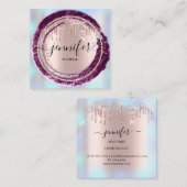 プロフェッショナルブティックショップブルーバラベリードリップ スクエア名刺 (正面/裏面)