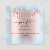 プロフェッショナルブティックショップブルーバラベリードリップ スクエア名刺 (裏面)