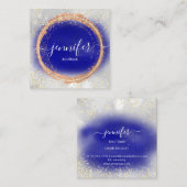 プロフェッショナルブティックショップブルー王室の金ゴールドコッパー スクエア名刺 (正面/裏面)