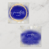 プロフェッショナルブティックショップブルー王室の金ゴールドシルバー スクエア名刺 (正面/裏面)