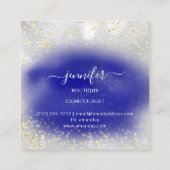 プロフェッショナルブティックショップブルー王室の金ゴールドシルバー スクエア名刺 (裏面)