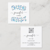 プロフェッショナルブティックショップホログラフィスブルーホワイト スクエア名刺 (正面/裏面)