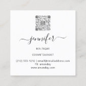 プロフェッショナルブティックショップホログラフィスブルーホワイト スクエア名刺 (裏面)