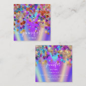 プロフェッショナルブティックショップホログラフィー紙吹雪Sq スクエア名刺 (正面/裏面)