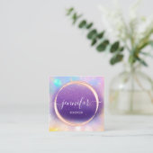 プロフェッショナルブティックショップホログラフバラ紫 スクエア名刺 (スタンド正面)