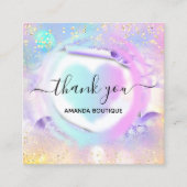 プロフェッショナルブティックショップホワイトハートホログラフ スクエア名刺 (正面)