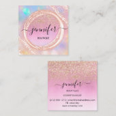 プロフェッショナルブティックショップ美しいグラデーショングリッター スクエア名刺 (正面/裏面)