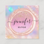 プロフェッショナルブティックショップ美しいグラデーショングリッター スクエア名刺 (正面)