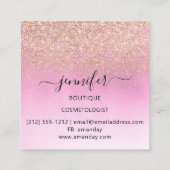 プロフェッショナルブティックショップ美しいグラデーショングリッター スクエア名刺 (裏面)