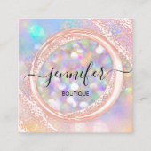プロフェッショナルブティックショップ美しいグラムホログラフ スクエア名刺 (正面)