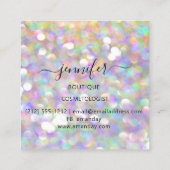 プロフェッショナルブティックショップ美しいグラムホログラフ スクエア名刺 (裏面)