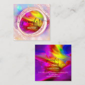 プロフェッショナルブティックショップ美しいスパホログラフ スクエア名刺 (正面/裏面)