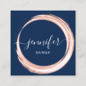 プロフェッショナルブティックショップ美しいネイビーピンク スクエア名刺 (正面)