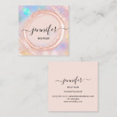 プロフェッショナルブティックショップ美しいバラホログラフィフ スクエア名刺 (正面/裏面)