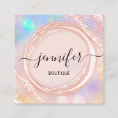 プロフェッショナルブティックショップ美しいバラホログラフィフ スクエア名刺 (正面)