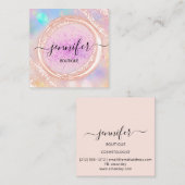 プロフェッショナルブティックショップ美しいピンクルクス スクエア名刺 (正面/裏面)