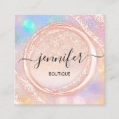 プロフェッショナルブティックショップ美しいピンクローズ スクエア名刺 (正面)