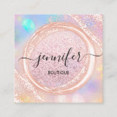 プロフェッショナルブティックショップ美しいピンク赤面 スクエア名刺 (正面)