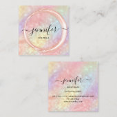 プロフェッショナルブティックショップ美しいホログラフィー スクエア名刺 (正面/裏面)