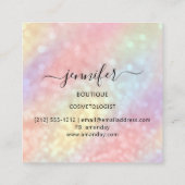 プロフェッショナルブティックショップ美しいホログラフィー スクエア名刺 (裏面)