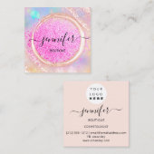 プロフェッショナルブティックショップ美しいロゴピンク スクエア名刺 (正面/裏面)