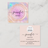 プロフェッショナルブティックショップ美しいロゴホログラフィック スクエア名刺 (正面/裏面)