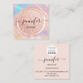 プロフェッショナルブティックショップ美しいロゴ赤面 スクエア名刺 (正面/裏面)