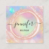 プロフェッショナルブティックショップ美しいQRパステル スクエア名刺 (正面)