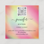 プロフェッショナルブティックショップ美しいQRパステル スクエア名刺 (裏面)