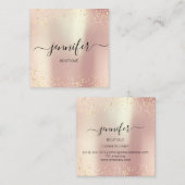 プロフェッショナルブティックショップ金ゴールドグリッターバラシルク スクエア名刺 (正面/裏面)